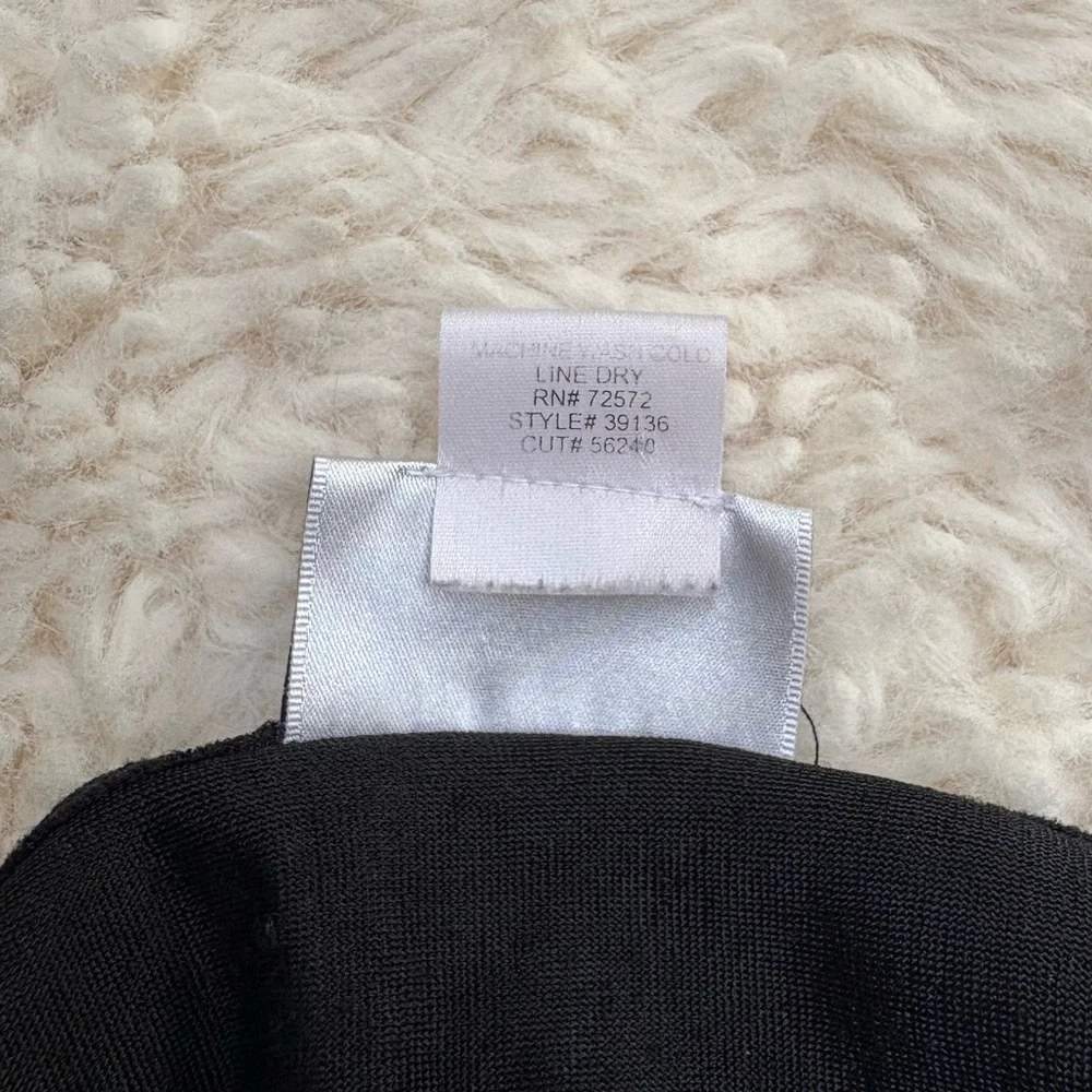 VINTAGE Classic Black LBD Stretch Midi Dress - Picture 7 of 7